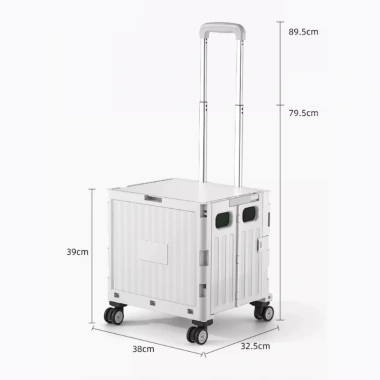 Xe Kéo Hàng Gấp Gọn Siêu Thị Thùng Đựng Bánh Xe, Tay Kéo Điều Chỉnh, Giá 399k