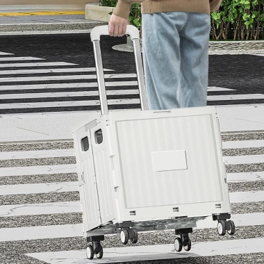 Xe Kéo Hàng Gấp Gọn Siêu Thị Thùng Đựng Bánh Xe, Tay Kéo Điều Chỉnh, Giá 399k