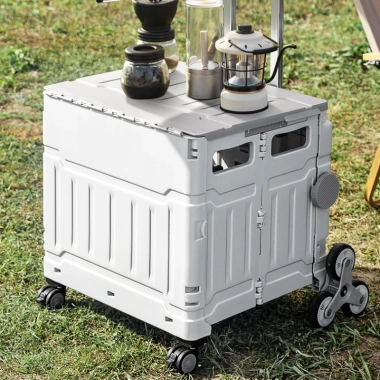 Xe Kéo Hàng Gấp Gọn Siêu Thị Thùng Đựng Bánh Xe, Tay Kéo Điều Chỉnh, Giá 399k
