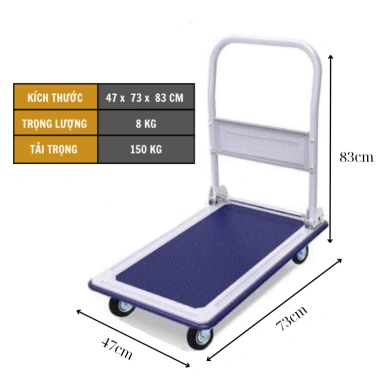 Xe kéo hàng gấp gọn XDT04 - Tải 150-300kg, nhập khẩu chất lượng cao, giá 555k 10