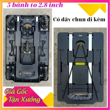 Xe kéo hàng, xe đẩy hàng gấp gọn 5 bánh XKT08, tải 110kg/90kg, giá 575k