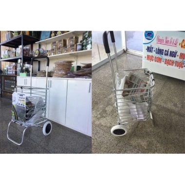 Xe kéo siêu thị gấp gọn 2 bánh ADVINDEQ - Giỏ kéo hàng, bánh xe xếp gọn, bảo hành 12 tháng, giảm giá 447.000₫