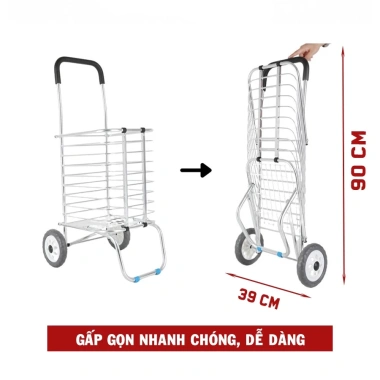 Xe Kéo Siêu Thị TOSHUDO Hợp Kim Gấp Gọn - Tiện Lợi, Giá Chỉ 99.000đ