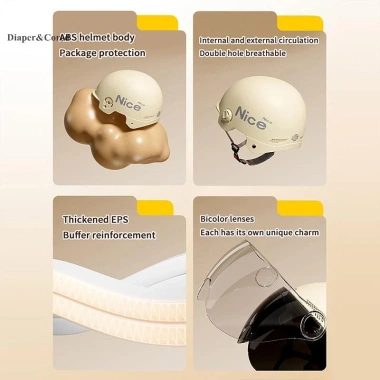 Xe máy YTH DIAPER và CORED 1 chiếc, nửa mũ bảo hiểm, chống nắng bốn mùa, giá 54.000đ