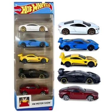 Xe mô hình Hot Wheels 1:64 Hộp 5 chiếc HW Motor Show 2.024 chính hãng giảm giá 450k