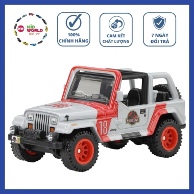 Xe mô hình Hot Wheels Premium Jurassic Park Series 92 Jeep Wrangler Sahara JBL59 bánh cao su Giá 350.000₫ 2