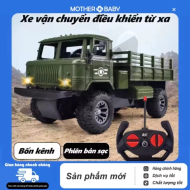 Xe ô tô đồ chơi điều khiển từ xa màu xanh - Xe quân sự cho bé trai, giá 230.000₫