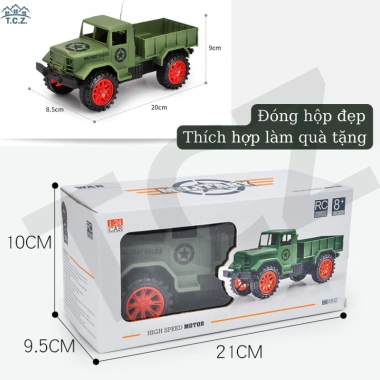 Xe ô tô đồ chơi điều khiển từ xa màu xanh - Xe quân sự cho bé trai, giá 230.000₫ 9