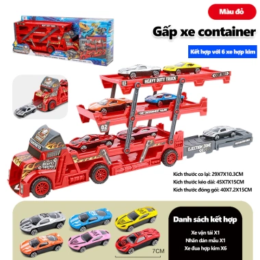 Xe siêu xe 3 tầng gấp gọn Racing Transporter Kit - Đồ chơi bé trai, chỉ 83.299₫