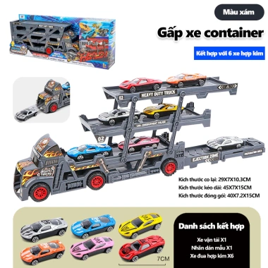 Xe siêu xe 3 tầng gấp gọn Racing Transporter Kit - Đồ chơi bé trai, chỉ 83.299₫