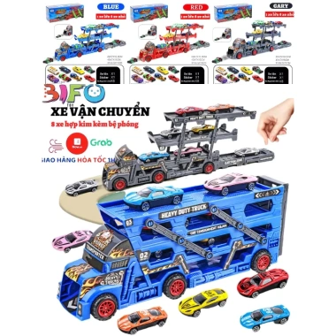 Xe siêu xe 3 tầng gấp gọn Racing Transporter Kit - Đồ chơi bé trai, chỉ 83.299₫