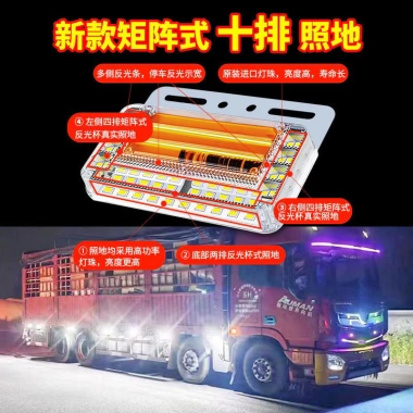 Xe Tải Đèn LED 24V Ma Trận Chống Thấm Nước Siêu Sáng, Ánh Sáng Mạnh, Đảo Chiều 9 Xe Tải Đèn LED 24V Ma Trận Chống Thấm Nước Siêu Sáng, Ánh Sáng Mạnh, Đảo Chiều 9