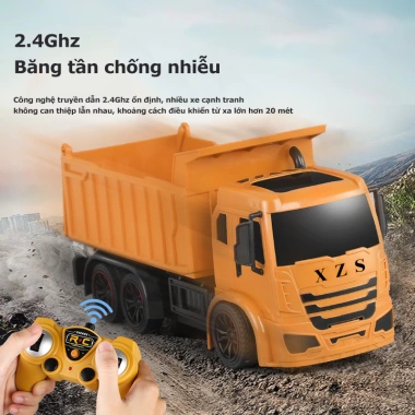 Xe tải điều khiển từ xa cho bé, xe ben đồ chơi nâng hạ, giảm giá 321.300 VND