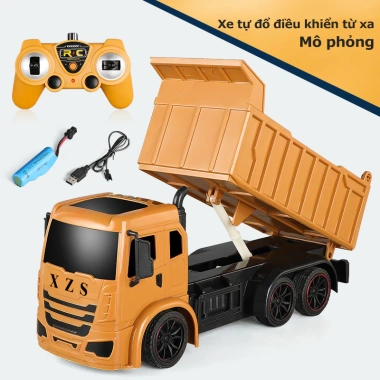 Xe tải điều khiển từ xa cho bé, xe ben đồ chơi nâng hạ, giảm giá 321.300 VND