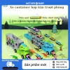 Xe tải khủng long 3 tầng có cầu trượt, gấp gọn, đồ chơi vận chuyển cho bé trai - Giá ưu đãi 83.199₫