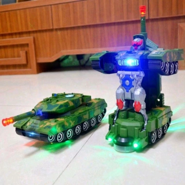 Xe tăng biến hình robot có đèn nhạc - Đồ chơi hấp dẫn, giá ưu đãi 135.000₫