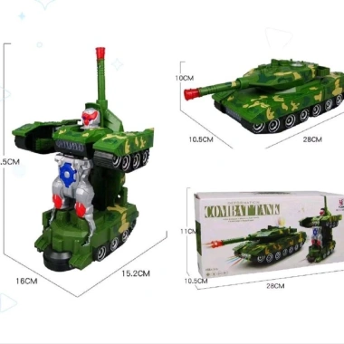 Xe tăng biến hình robot có đèn nhạc - Đồ chơi hấp dẫn, giá ưu đãi 135.000₫