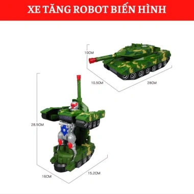 Xe tăng biến hình robot có đèn nhạc - Đồ chơi hấp dẫn, giá ưu đãi 135.000₫