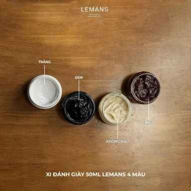 Xi đánh giày Lemans 50ml 4 màu Đen Nâu Không màu Trắng bảo dưỡng và phục hồi da giày, túi ví, áo ghế sofa – Giá 60.800₫