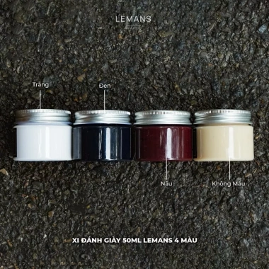 Xi đánh giày Lemans 50ml 4 màu Đen Nâu Không màu Trắng bảo dưỡng và phục hồi da giày, túi ví, áo ghế sofa – Giá 60.800₫