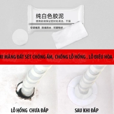 Xi Măng Dẻo 200g Dán Tường, Trám Lỗ Điều Hòa, Keo Trắng Giá 10.000 2