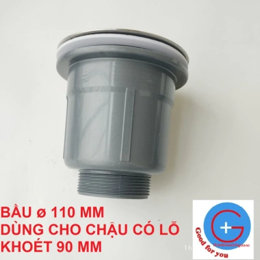 Xi phông chậu rửa bát 1 hố bầu 110mm cho chậu đúc - Giá giảm 135k, hàng đẹp 3