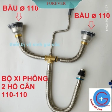 Xi phông chậu rửa bát inox 2 hố - Giá 280.000 VNĐ - Inox không gỉ, bền, chuẩn