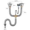 Xi phông chậu rửa bát inox 2 hố - Giá 280.000 VNĐ - Inox không gỉ, bền, chuẩn 6