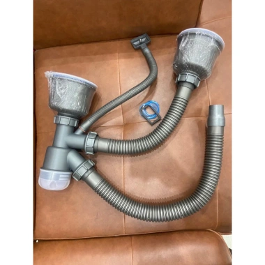 Xi Phông Ống Xả Chậu Rửa Bát 2 Hố Bầu 140mm - Giá Rẻ 199k, 1 Hoặc 2 Xả Tràn 3