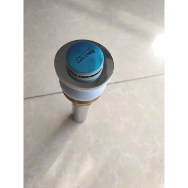 Xi phông thoát nước chậu lavabo nhấn - Đuôi cứng, không xả tràn, đầu đồng và sứ, giá ưu đãi 155.000