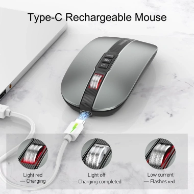 Xiaomi Chuột Không Dây Bluetooth 2.4G 2.400dpi Sạc Type-C Không Ồn cho PC/Laptop - 350.900₫ 8