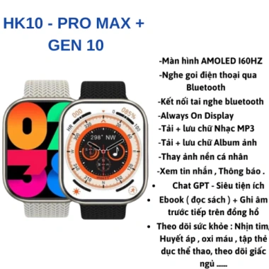 Xiaomi HK10 Pro Max+ Đồng Hồ Thông Minh – Nghe Gọi, Tai Nghe, Theo Dõi Sức Khỏe, Giá 1,279,000₫