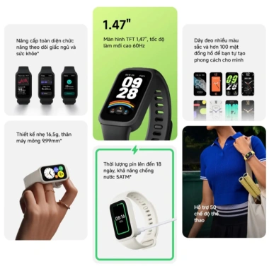 Xiaomi Smart Band 9 Active Vòng đeo tay thông minh, bảo hành 12 tháng, 590.000₫ 2