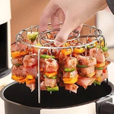 Xiên Nướng Thịt INOX cho Nồi Chiên Không Dầu - Giá đỡ dọc, Vỉ BBQ, Thịt Nướng Chỉ 19.999đ 2