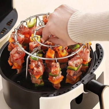 Xiên Nướng Thịt INOX cho Nồi Chiên Không Dầu - Giá đỡ dọc, Vỉ BBQ, Thịt Nướng Chỉ 19.999đ 5