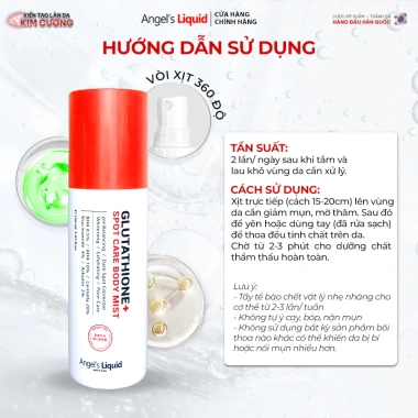 Xịt Angel's Liquid Glutathione+ Spot Care 150ml Hàn Quốc - Cải thiện mụn lưng, mờ thâm sau mụn, giảm giá 22%
