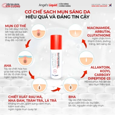 Xịt Angel's Liquid Glutathione+ Spot Care 150ml Hàn Quốc - Cải thiện mụn lưng, mờ thâm sau mụn, giảm giá 22%