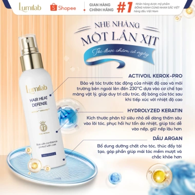 Xịt bảo vệ tóc Lumilab Hair Heat Defense - Ngăn nhiệt, giảm hư tổn, mượt xơ rối, giá ưu đãi 365k 7