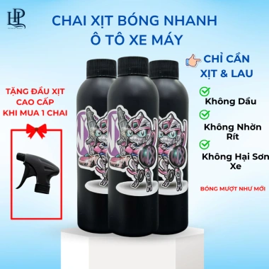 Xịt Bóng Nhanh Xe Máy Ô tô Sáng Mượt, Chống Bám Bụi, Giá Ưu Đãi 239k