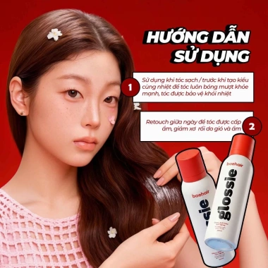 Xịt bóng tóc Baehair Glossie 250ml - Tóc bóng mượt, phục hồi hư tổn, bảo vệ nhiệt, giá ưu đãi 315.000 6 Xịt bóng tóc Baehair Glossie 250ml - Tóc bóng mượt, phục hồi hư tổn, bảo vệ nhiệt, giá ưu đãi 315.000 6
