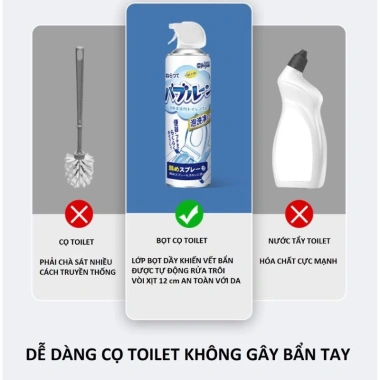 Xịt bọt tuyết đa năng vệ sinh toilet, bồn tắm, lau bóng gương, lâu bóng inox – Giá ưu đãi 73.900₫