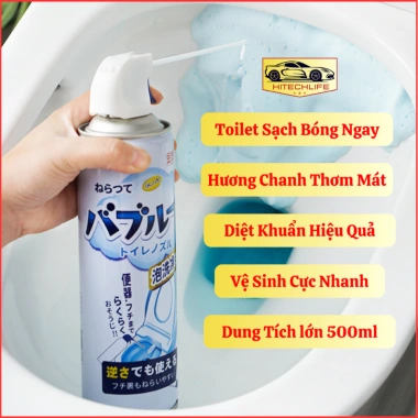 Xịt Bọt Vệ Sinh Toilet Hitechlife 500ml - Bóng, Diệt Khuẩn, Hương Chanh 60.000đ