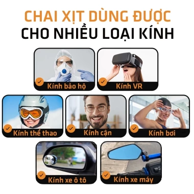 Xịt Chống Mờ Hơi Nước, Chống Bám Nước cho Kính Cận, Kính Bơi, Lặn, Chiếu Hậu - Giá chỉ 32.000đ