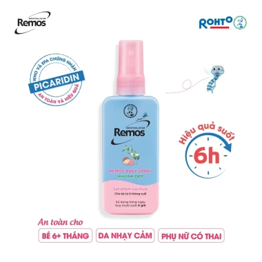Xịt chống muỗi cho bé 6 tháng tuổi hương khuynh diệp Rohto Remos 70ml - Giá 69k 3