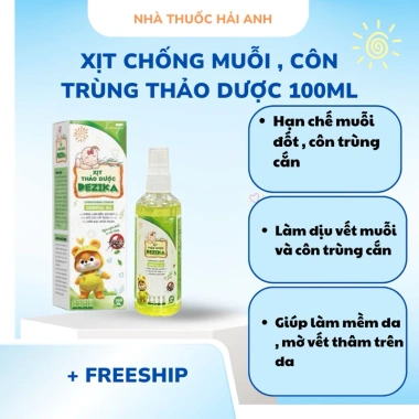 Xịt chống muỗi côn trùng thảo dược - Hiệu quả, không gây hại, Giá 55.000đ