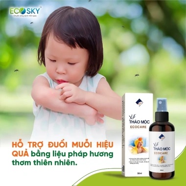 Xịt Chống Muỗi & Côn Trùng Thảo Mộc ECOCARE 50ml - Tự Nhiên, An Toàn, Giá Ưu Đãi 88.999₫