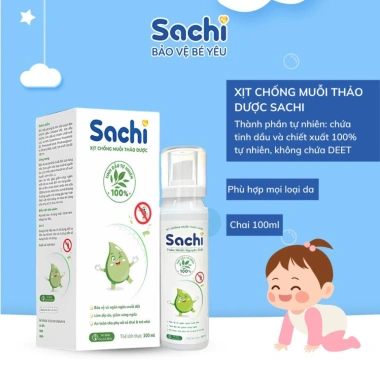 Xịt Chống Muỗi SACHI Thảo Dược 100ml An Toàn Lành Tính Bảo Vệ Da Bé 5