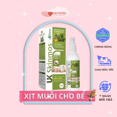 Xịt chống muỗi thảo dược uk Skinmos - An toàn cho bé, trẻ em, Sambaby giảm còn 140.000 VND