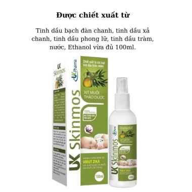 Xịt chống muỗi thảo dược uk Skinmos - An toàn cho bé, trẻ em, Sambaby giảm còn 140.000 VND