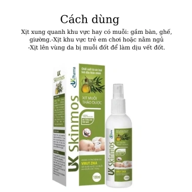 Xịt chống muỗi thảo dược uk Skinmos - An toàn cho bé, trẻ em, Sambaby giảm còn 140.000 VND